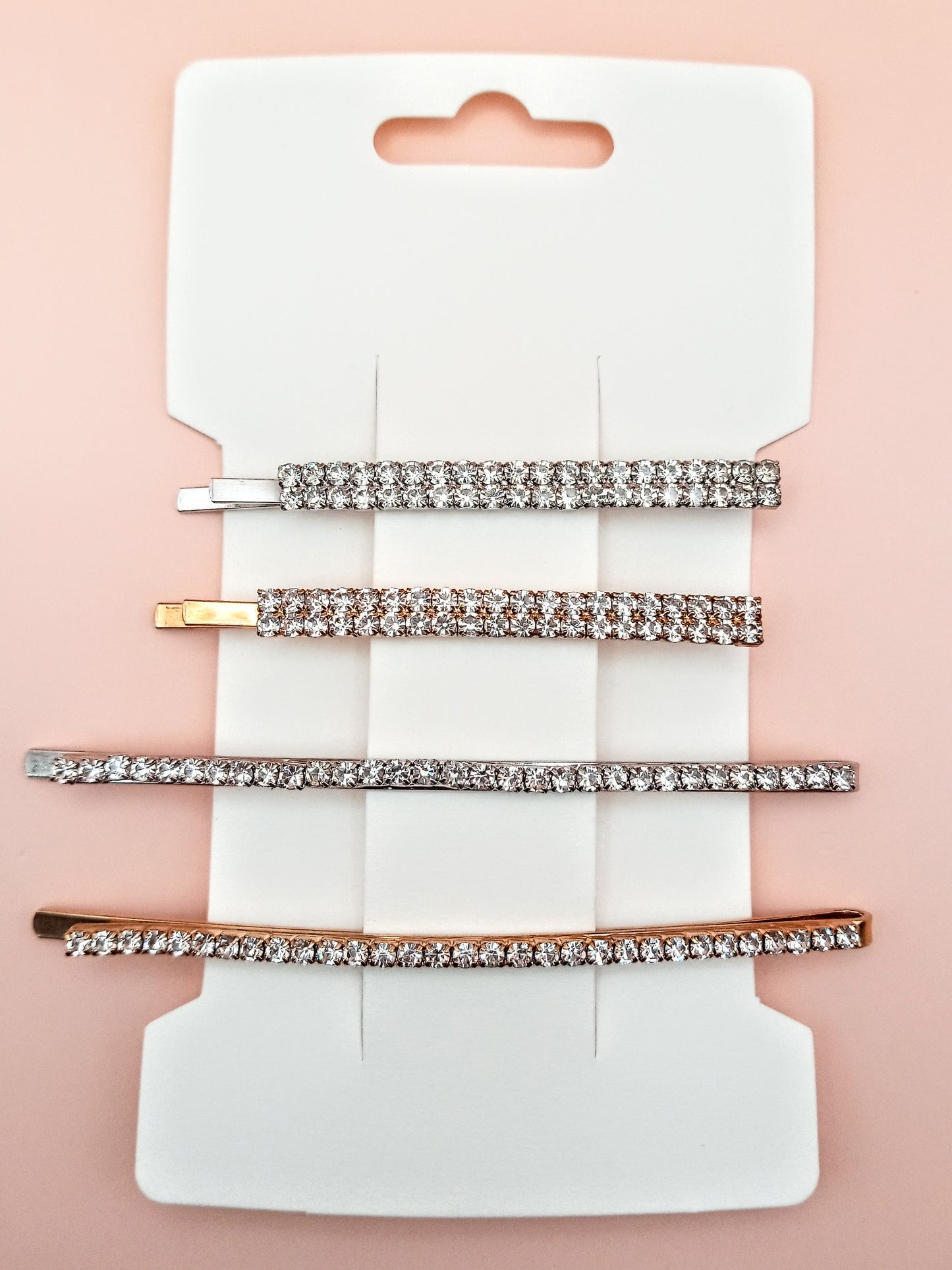 Silver & Gold Tones CZ Sparkle Bobby Pins