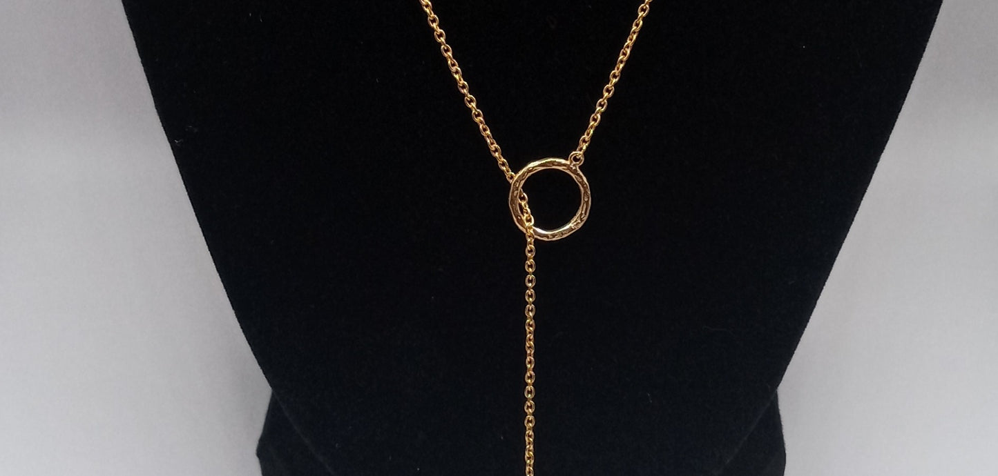 Lariats, 14k Gold Plated Necklace.